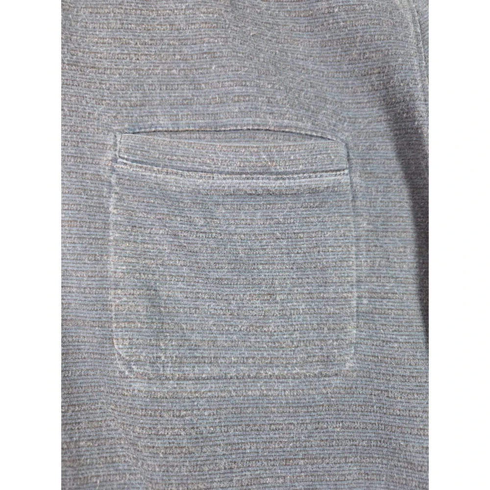 Banana Republic Polo Shirt Men Large Blue Short Sleeve Cotton Pocket Slub Knit